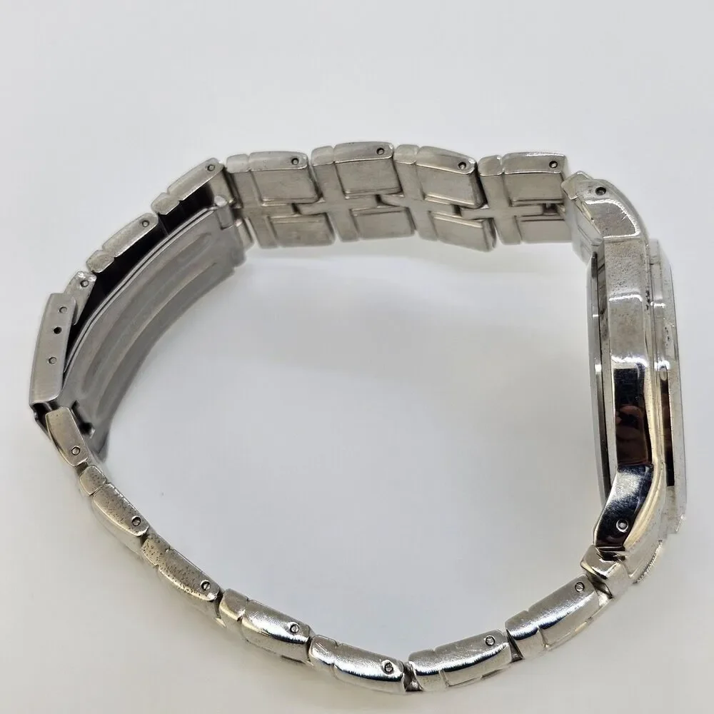 Men's Diamond Watch 40MM Black Dial Gray Bracelet Band 8